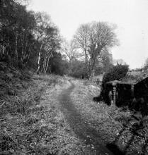 Coalmoor Tramroad. Lightmoor. Looking north from beneath the railway bridge approaching Lightmoor Works. 04 June 1956