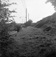 Horsehay Tramroad. Dawley. Langleyfield, Looking South along Hinkshay Road. April 1957