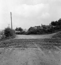 Coalmoor Tramroad. Stoneyhill Junction, where the Coalmoor (left) and Horsehay (right) Tramroads met.  22 July 1961