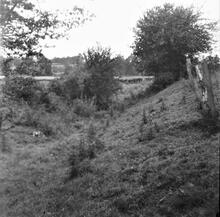 Morda Tramway. View from the (Cambrian) Railways bridge, looking towards Pwll-y-Cwrw. 24 July 1948 (2)
