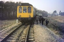 Ford’s Factory Branch (East of Bridgend. FOR @ approx ¾mp). SLS Railtour at the A48 Level Crossing. 19 February 1983