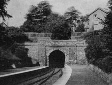 Talyllyn Junction station (BND @ 3m 77ch). East end of Tal-y-Llyn Tunnel at Talyllyn station.