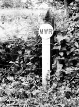  Mid Wales Railway boundary post at Talyllyn Junction (BND  c. 3m 40ch) 