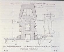 017216 Insulator and positive conductor rail (Great Western Railway)