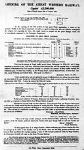 GWR . Review of Potential Traffic Prior to Opening. October 1837. (Ref: 031794)