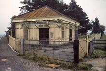 Cheltenham Racecourse station (HCL @ 18m 65ch). Entrance building by road. 24 October 1979