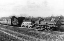 Taunton. (MLN1 @ 163m 12ch). Derailment following permanent way damage due to floods November 1894. (Ref: 030921)