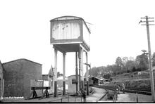 Tavistock South (LAN2 @ 12m 71ch). GWR rectangular tank Water Tower. March 1965 (Ref. 325131)