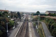 017351  Looking up (east) along platforms. Liskeard 25 October 1993 (MLN3 @ 264m 71ch)
