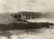 Weston Mill Viaducts (MLN2 @ 249m 45ch). New viaduct of 1903, replacing earlier timber structure - in background