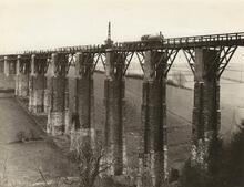 Liskeard Viaduct (MLN3 @ 264m 49ch- 264m 60ch). Photographed during replacement of the timber structure. 1894-95