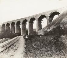 Gover Viaduct (MLN3 @ 287m 38ch). 1¼M west of St Austell.  New stone viaduct. 1898