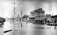 Hereford Barton Station. (HNL2 @ 150m 15ch) Flooding of tracks in 1886. (Ref: 031241)