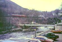 Berwyn (RUA @ 7m 06ch). Chain bridge across the River Dee. 24 April 1986