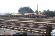 017182  BR Wagons in siding, Mermaid, brake van, grampus.  Worcester Shrub Hill 31 August 1983 (OWW @ 120m 42ch)