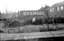 Bramley Station sign board (BKE @ 46m 41ch) (Ref: 325225E  C8_17) 