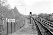 Bramley Station (BKE @ 46m 41ch) Looking towards Basingstoke from the east platform. (Ref: 325226E   C8_18)