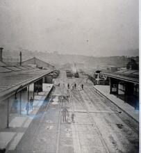 Newport High Street station,(SWM2 @ 158m 50ch) South Wales Railway, 1871. Looking west