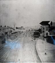 Newport High Street station,(SWM2 @ 158m 50ch) South Wales Railway, 1871. Looking west