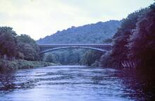 Albert Edward Bridge (MJI2 @ 160m 30ch), view from the river. 24 July 1988