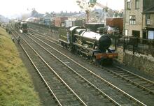 Modified Hall, 4-6-0 no 6960, "Raveningham Hall". Shildon Rail 150 26 August 1975. 017067 