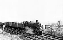 28xx Class 2-8-0 No.2857 on Shrewsbury & Hereford line (GW & LNWR Joint) near Putnal to north of Leominster