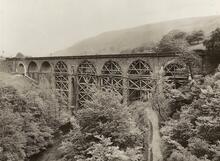 Edwardsville Viaduct (QYZ @ approx 0m 18ch). Quakers Yard & Merthyr Joint Railway (GW and Rhymney Railways). 1930