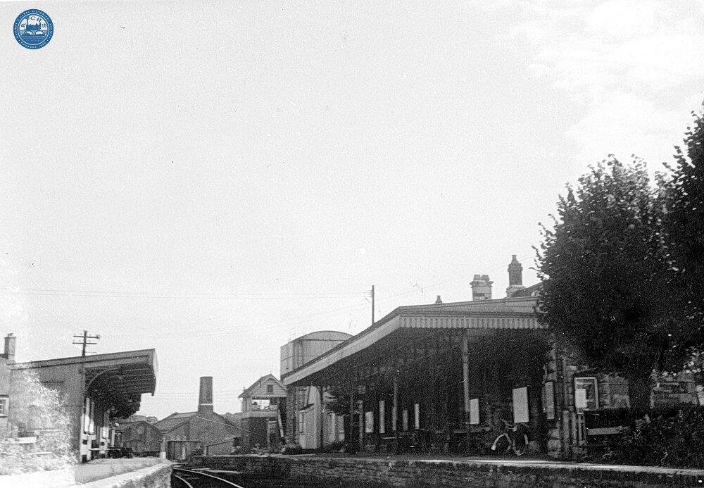 Cirencester Watermoor station (AND @ 45m 60ch) Looking south. 29 July 1960