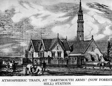 Forest Hill (Dartmouth Arms) Station 1840s - sketch (LBW @ 5m 50ch)