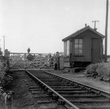 Catsclough Level Crossing, over a minor road (CDM2 @ approx 30m 35ch). 05 June 1960