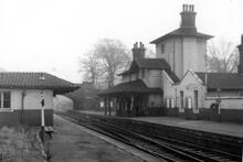 Trentham station (CMD2 @ 22m 63ch), on the last day it was open. Saturday 29 February 1964