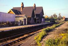 Northenden station (WJP1 @ 33m 42ch) from the Southwest. 01 June 1972