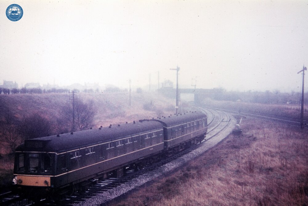 Glazebrook West  Jcn (MAJ @ 24m 24ch). Empty DMU shunted. 1960’s