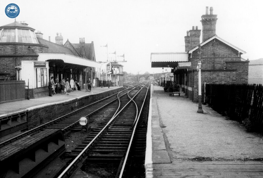 Romiley station (TTA1 @ 178m 27ch), looking west. 31 July 1963