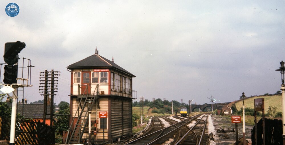 Romiley Junction Signalbox (TTA1 @ 178m 30ch), looking Northwest. 15 July 1967