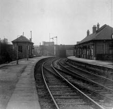 Ashton Oldham Road (OAG2 @ 1m 63ch). Both platforms, looking towards junction. 30 March 1959