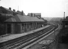Ashton (Oldham Road) station (OAG2 @ 1m 63ch). 20 April 1962