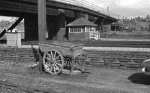 012540E Old hand cart in foreground, with Ground Frame cabin behind (Ref 01540))