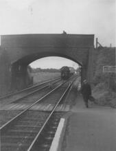 Class 3 2-6-2T 82002 leaving Bailey Gate on 4.41 pm train to Templecombe, Summer 1962 BJT 58m 33c