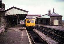  Llandeilo station (LLA @ 18m 07ch), looking North. 24 January 1975