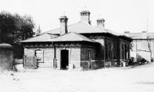 Market Bosworth Station Exterior, August 1959 (ASE 10m 61ch)