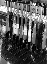 Carluke Signal Box (WCM1 @ 81.75ch). Caledonian Railway Lever Frame,  09 October 1965