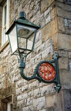 Grange-over-Sands station (CBC1 @ 9m 43ch). Gas lamp bracket.
