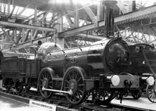 Furness Railway 0-4-0 No. 3 ("Coppernob") at the Museum of British Transport, Clapham in the 1960s.
