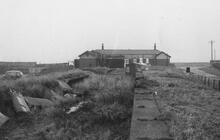 Knott End Station (KEL @ 11m 33ch), looking west from the north platform. 07 January 1966