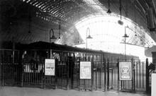 Glasgow St Enoch station (SSR @ 0m 00ch). Overall roof & platforms, looking from concourse. 09 October 1965 