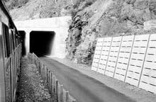 Landslide tunnel (KYL @ 49m 30ch - 49m 33ch) and new road in Strathcarron. 22 June 1971