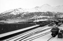 Kyle of Lochalsh station (KYL @ 63m 64ch). 16 February 1970