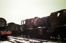 Stanier 8F 2-8-0 No 48518, formerly LMS 8518, in scrapped condition in Barry Scrapyard