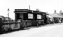 New Longton & Hutton Station roadside approach, 13 June 1954. (SOU @ 12m 57ch)